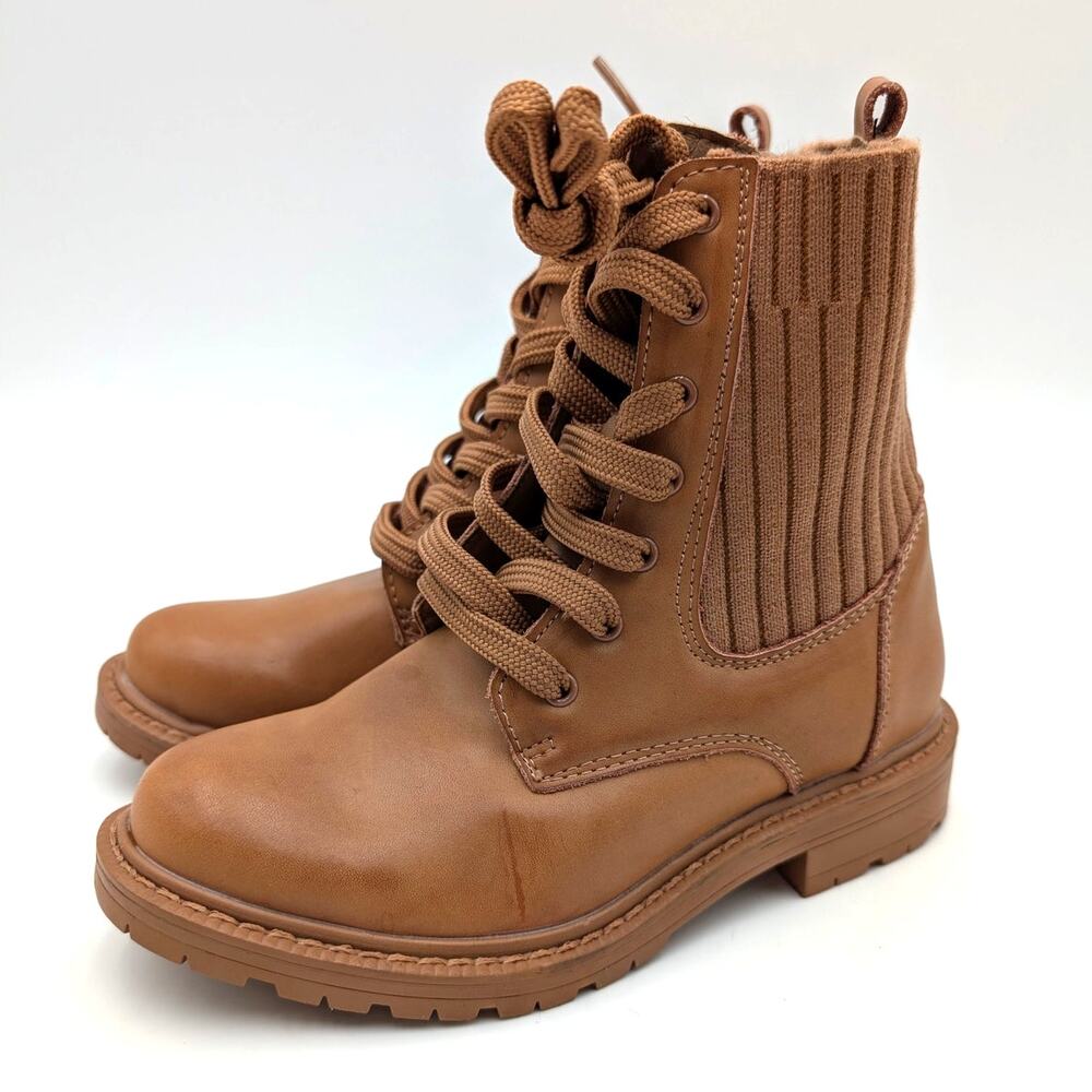 Sam Edelman Lydell Mini Lace-Up Combat Boots Kids' Rich Brown Size US13 EU31